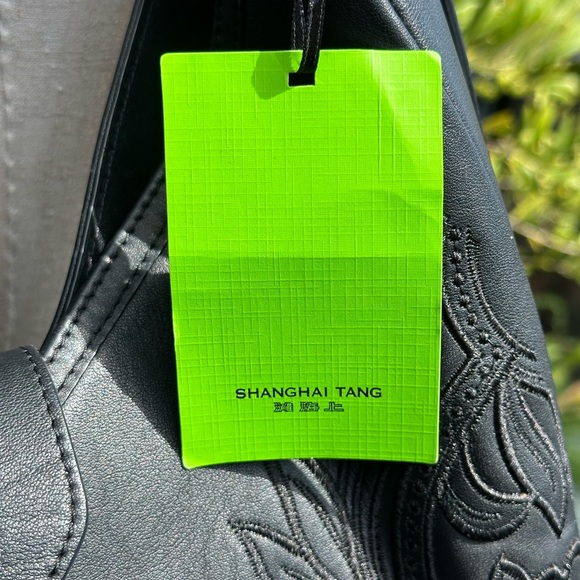 Shanghai Tang Black Leather Hobo Bag - Picture 13 of 14